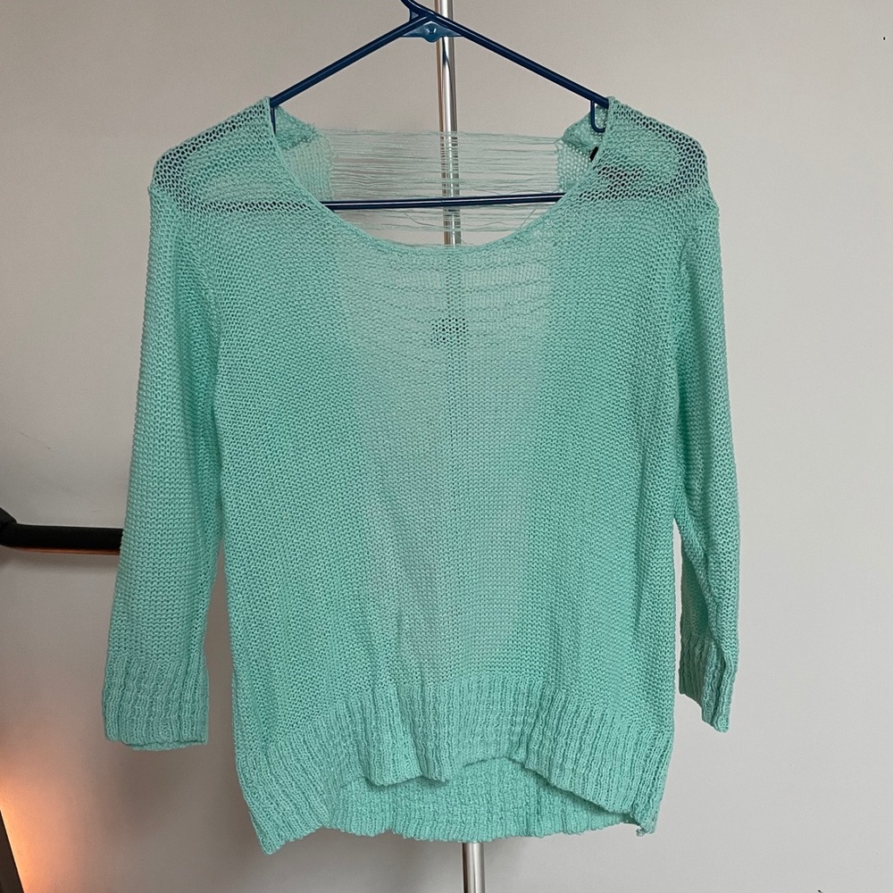 Turquoise knitted Sweater